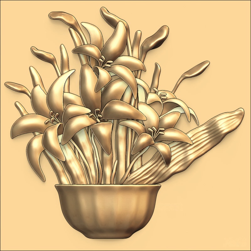 Relieve floral CNC – Archivo digital - Image 5