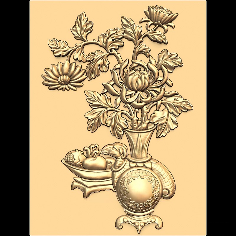 Relieve floral CNC – Archivo digital - Image 2